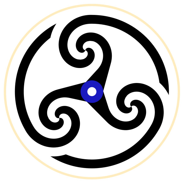 Triple Spiral Wheeled Symbol Karma Goddess